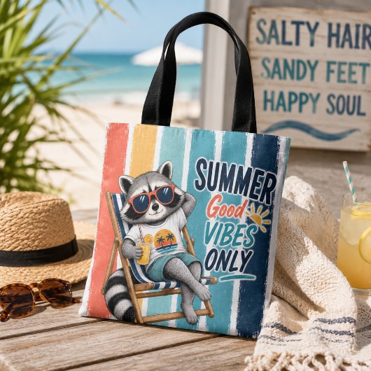 Sommer gute vibes nur Waschbär  Tasche