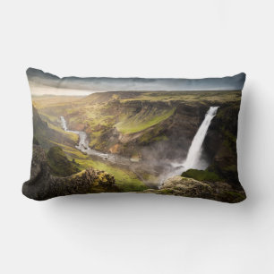Sommer Haifoss Wasserfall- in Island Lendenkissen