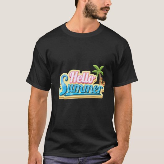 Sommer-Hallo Sommertext T-Shirt (Vorderseite)