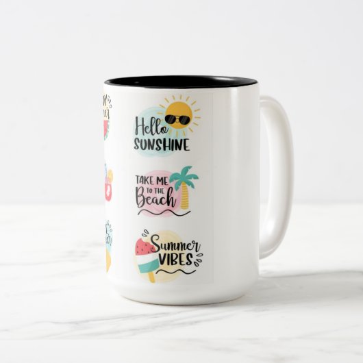 Sommer & Hallo Sonne & Sommer Eiscreme Tasse (VorderseiteRechts)