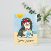 Sommer Havanese Postkarte (Stehend Vorderseite)
