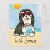 Sommer Havanese Postkarte (Vorderseite)
