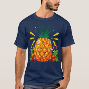 Sommer Hawaiianische Weihnachtsbeleuchtung Ananas T-Shirt