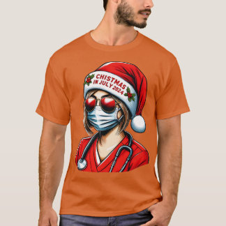Sommer-Heiler-Krankenschwestern Tropisches Weihnac T-Shirt