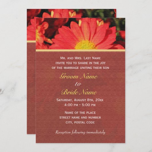 Sommer, Herbst Blume Hochzeitseinladungen Einladung (Vorne/Hinten)