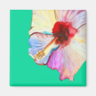 Sommer-Hibiskus-Aquarellkunst Magnet
