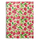 Sommer-Himbeer-Garten Botanisches Fruchtmuster Notizblock (Vorderseite)