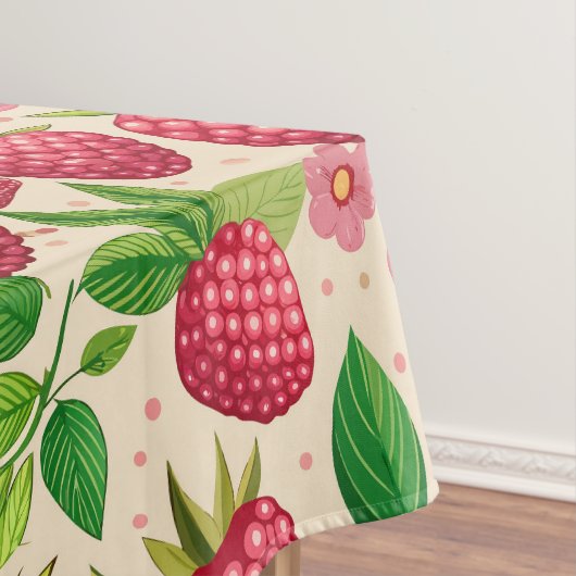 Sommer-Himbeer-Garten Botanisches Fruchtmuster Tischdecke (Beispiel)