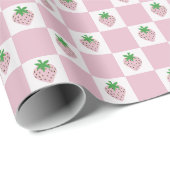 Sommer-Himbeer-Rosa-Schachbrett Geschenkpapier (Rolleneckpunkt)