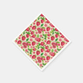 Sommer-Himbeergarten Botanisches Fruchtmuster Serviette (Ecke)