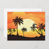 Sommer Hintergrund mit Palmen-32134 Postkarte (Vorne/Hinten)