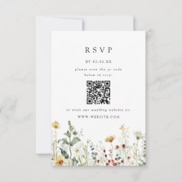 Sommer-Hochzeit im Wildblumenfeld QR-Code-RSVP-Kar RSVP Karte