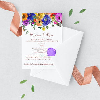 Sommer Hochzeiten farbenfrohe Blume Einladung