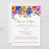 Sommer Hochzeiten farbenfrohe Blume Einladung (Vorderseite)