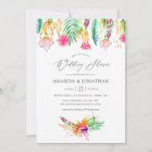 Sommer-Hochzeitsdusche im tropischen Meer Einladung (Vorderseite)