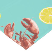 Sommer-Hummer-Blutgeschwür-Party-Aqua Kurzer Tischläufer (Ecke)