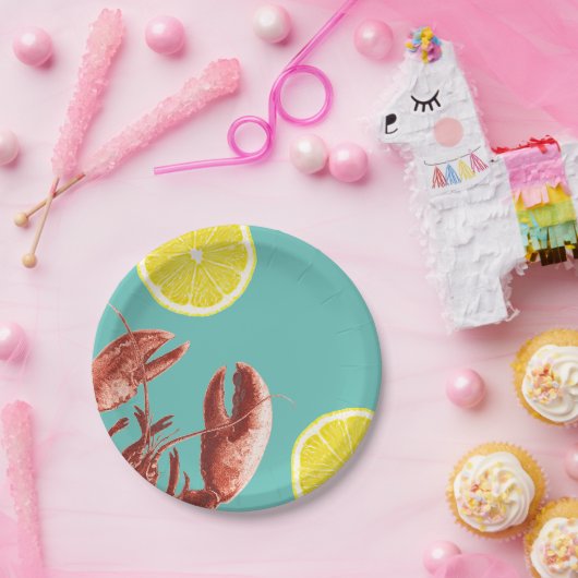 Sommer-Hummer-Blutgeschwür-Party-Aqua Pappteller (Party)