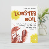 Sommer-Hummer-Blutgeschwür-Party-Weiß Einladung (Stehend Vorderseite)