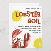 Sommer-Hummer-Blutgeschwür-Party-Weiß Einladung (Vorne/Hinten)