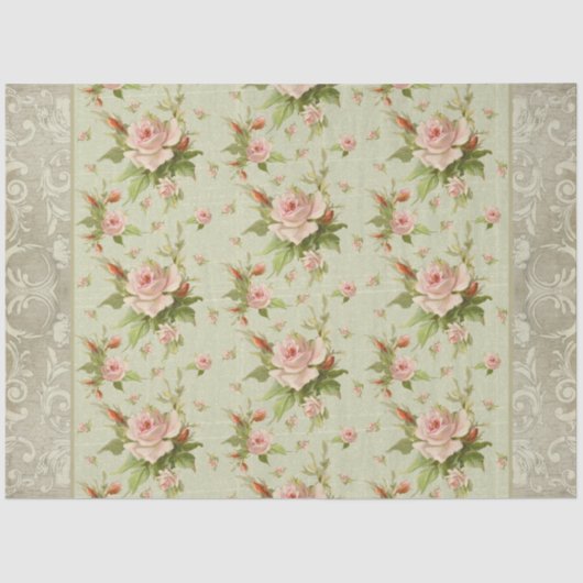 Sommer Hütte Rosenstrahlen Holzdekoupage Seidenpapier (Vorderseite)