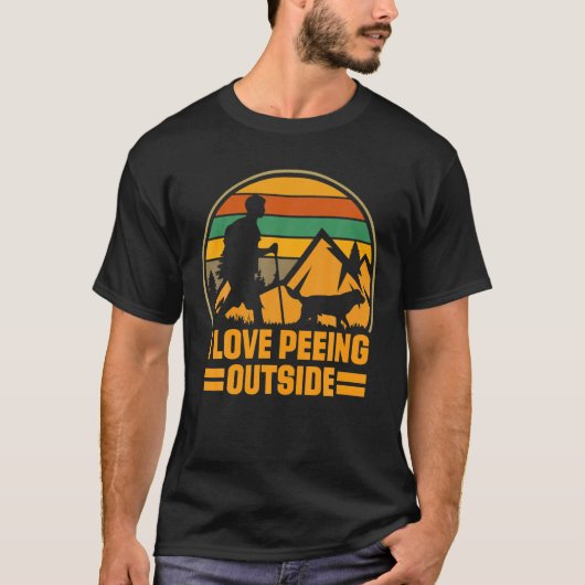 Sommer I Liebe Peeing Outdoor, Retro Funny Camping T-Shirt (Vorderseite)