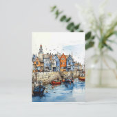 Sommer im Fischereihafen Postkarte (Stehend Vorderseite)