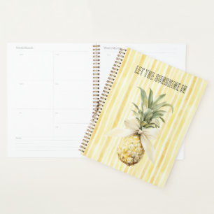 Sommer im Sonnengelb Streifen Ananas Planer