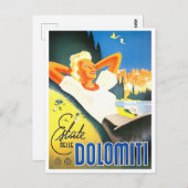 Sommer in den Dolomiten Italien Jahrgang Reise Postkarte (Vorne/Hinten)