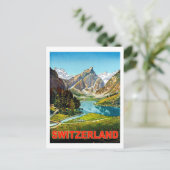 Sommer in den Schweizer Bergen, Jahrgang Postkarte (Stehend Vorderseite)