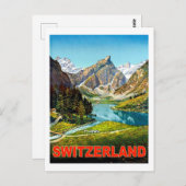 Sommer in den Schweizer Bergen, Jahrgang Postkarte (Vorne/Hinten)