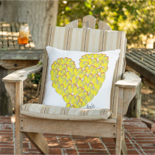 Sommer in der Liebe - Sonne & Strand Herz Kissen