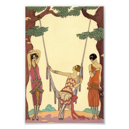 Sommer in Frankreich Art Deco Fotodruck (Vorne)