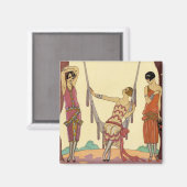 Sommer in Frankreich Art Deco Magnet (Vorderseite/Rückseite)