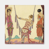 Sommer in Frankreich Art Deco Magnet (Vorne)