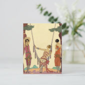 Sommer in Frankreich Art-Deco-Postkarte Postkarte (Stehend Vorderseite)