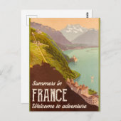 Sommer in Frankreich, Landschaftsblick auf die Ber Postkarte (Vorne/Hinten)