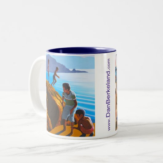 Sommer in Griechenland Zweifarbige Tasse (Vorderseite Links)
