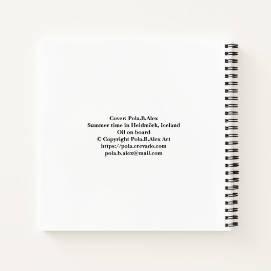 Sommer in Island Landschaftsmalerei Pola.B.Alex Notizblock (Rückseite)