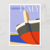 Sommer in Italien, Retro Travel Postkarte (Vorderseite)