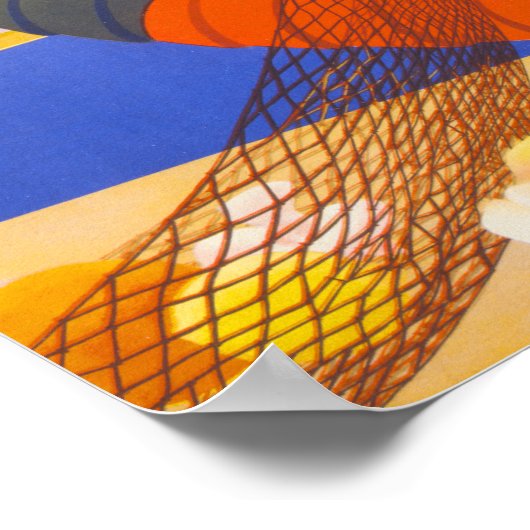 Sommer in Italien Vintage Poster wiederhergestellt (Ecke)