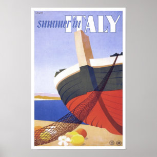 Sommer in Italien Vintage Reise Poster