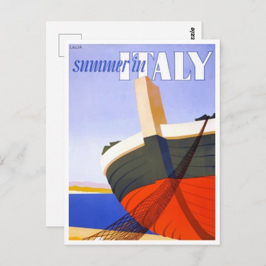 Sommer in Italien Vintage Reise Postkarte (Vorne/Hinten)