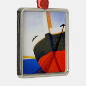 Sommer in Italien Vintage Travel Silbernes Ornament (Rechts)