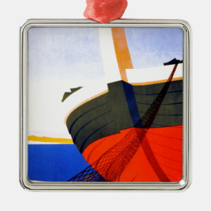 Sommer in Italien Vintage Travel Silbernes Ornament