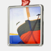 Sommer in Italien Vintage Travel Silbernes Ornament (Links)