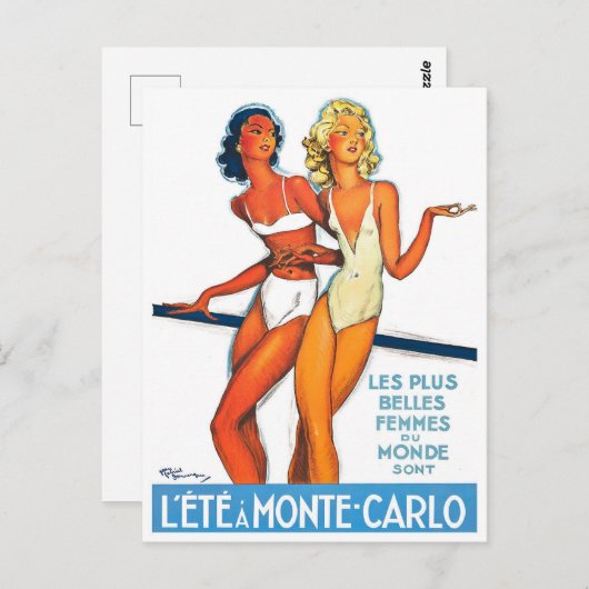 Sommer in Monte Carlo Monaco Postkarte (Vorne/Hinten)