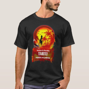 Sommer in Paradais Tahiti Beach Palm Vintag T-Shirt