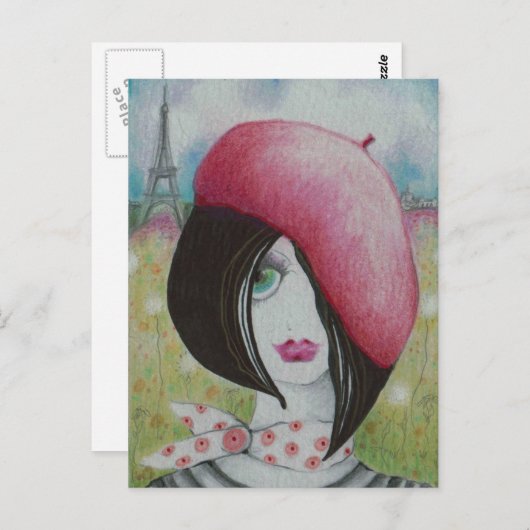 Sommer in Paris Postkarte (Vorne/Hinten)