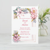 Sommer in Rosa: Personalisierte Einladung zur Hoch (Stehend Vorderseite)