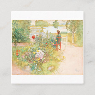 Sommer in Sundborn von Carl Larsson Quadratische Visitenkarte